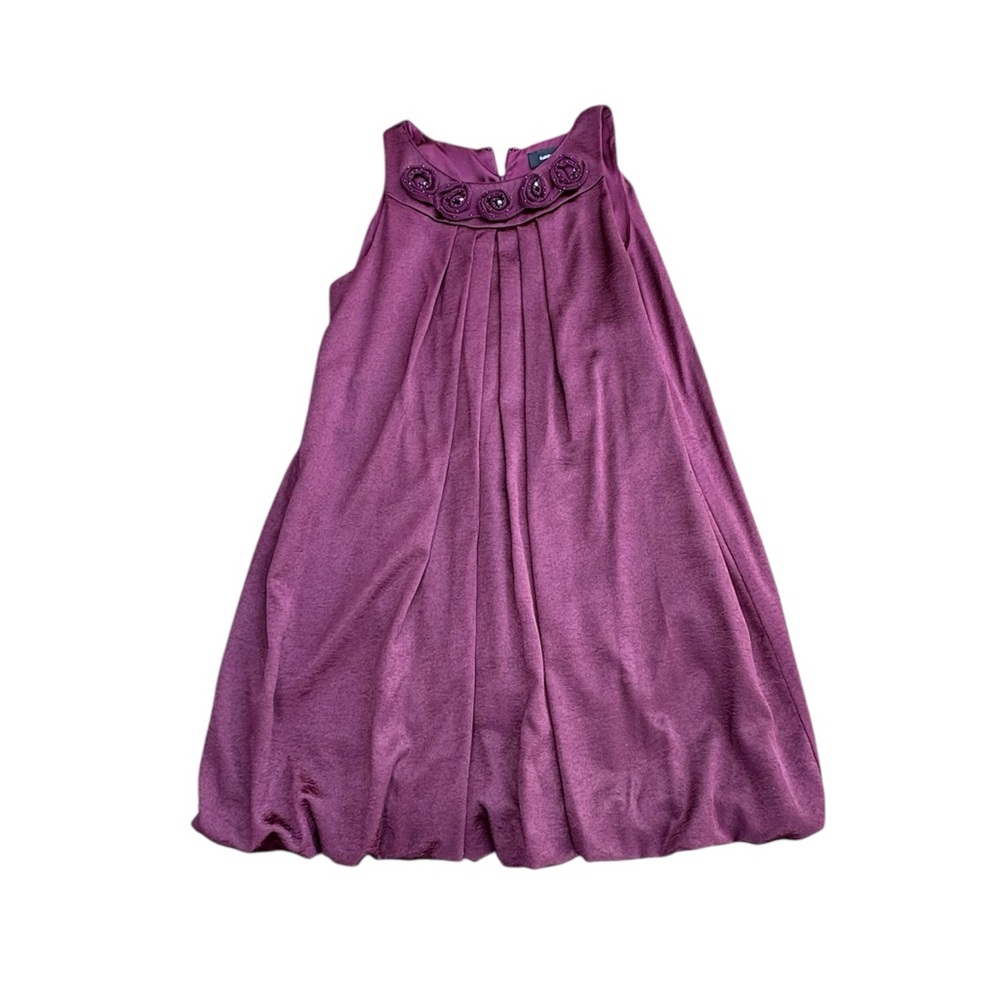 R & M Richards Formal Plum Purple Sleeveless Dress with Floral Detail, Size 16